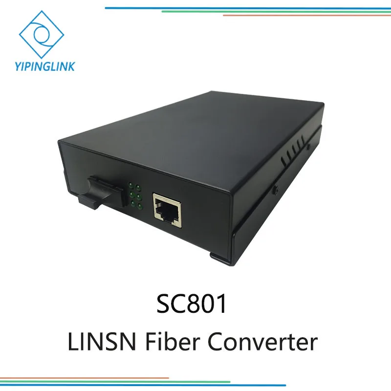 LINSN SC801 волоконно-оптический медиаконвертер одномодовый Ethernet приемопередатчик максимум 20 км на большое расстояние