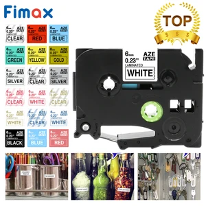 Fimax, 1 шт., совместим с Brother TZe-211 Tze611 tze-111 P-touch, лента для этикеток, 6 мм, черно-белая, для сенсорного принтера Brother P