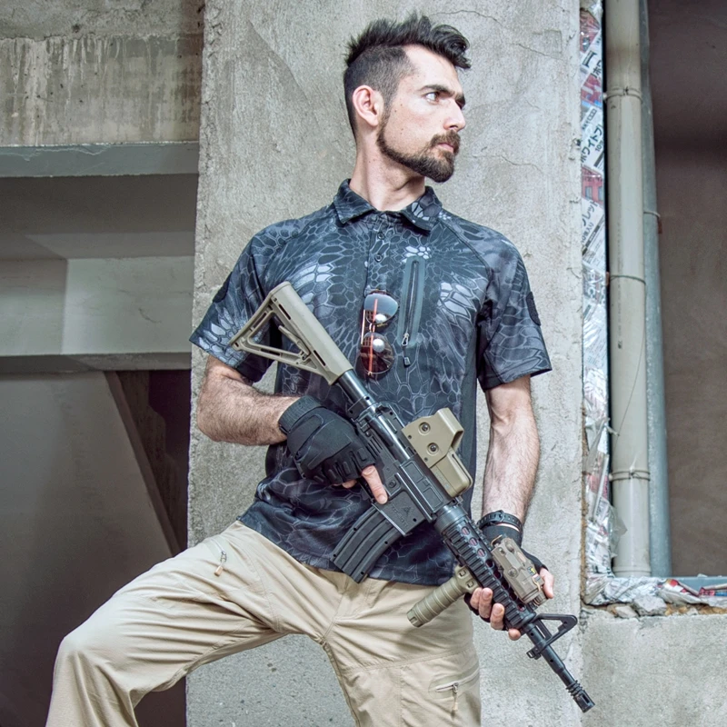 Высококачественная Мужская тактическая футболка для охоты пешего туризма с