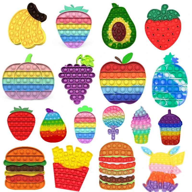 

Игрушка-антистресс для взрослых и детей, фруктовое животное, простой фиджет-игрушка с пузырьками, сенсорная игрушка для снятия стресса, заб...