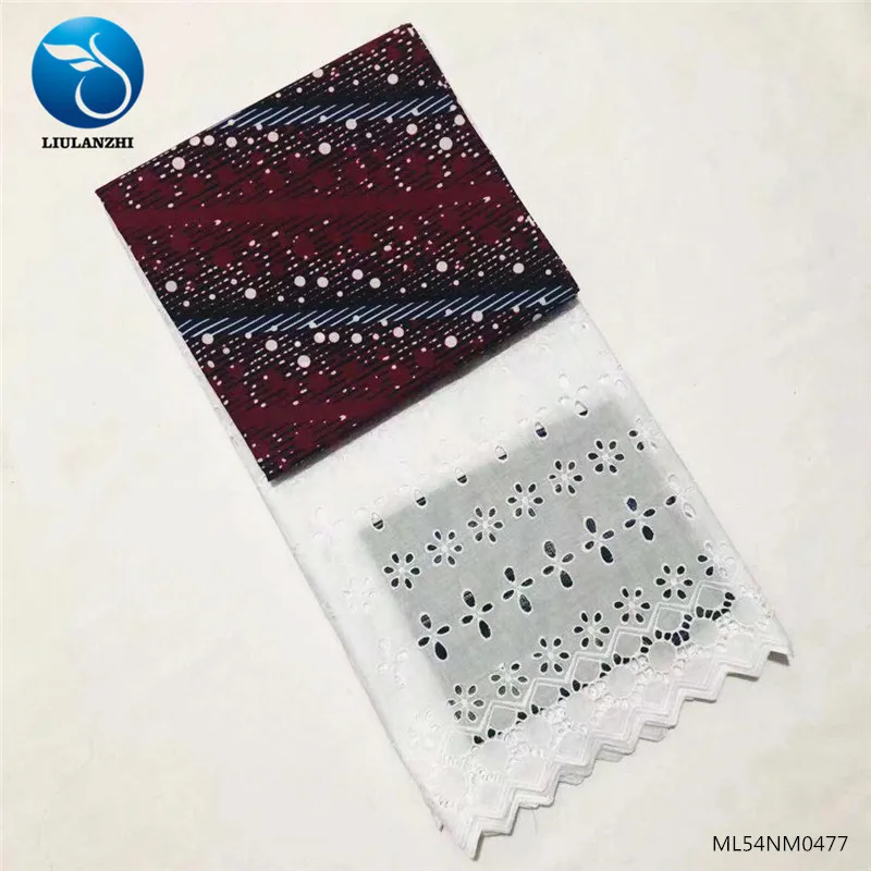 

BEAUTIFICAL Wax lace fabrics Fashoin style nigerian voile lace with printing wax fabric 5.5yards ML54NM04