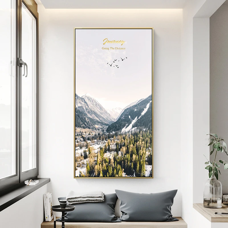 Скандинавская долина Lanscape настенный плакат на холсте и печать Абстрактная