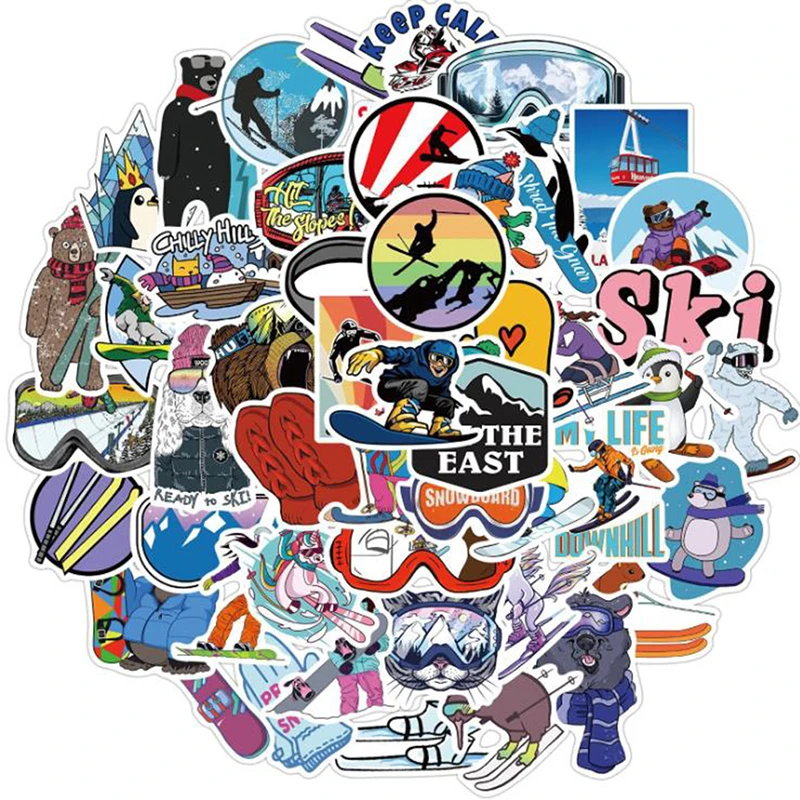 

50Pcs Skiing Sport Graffiti Sticker DIY Laptop Skateboard Suitcase Guitar Decals