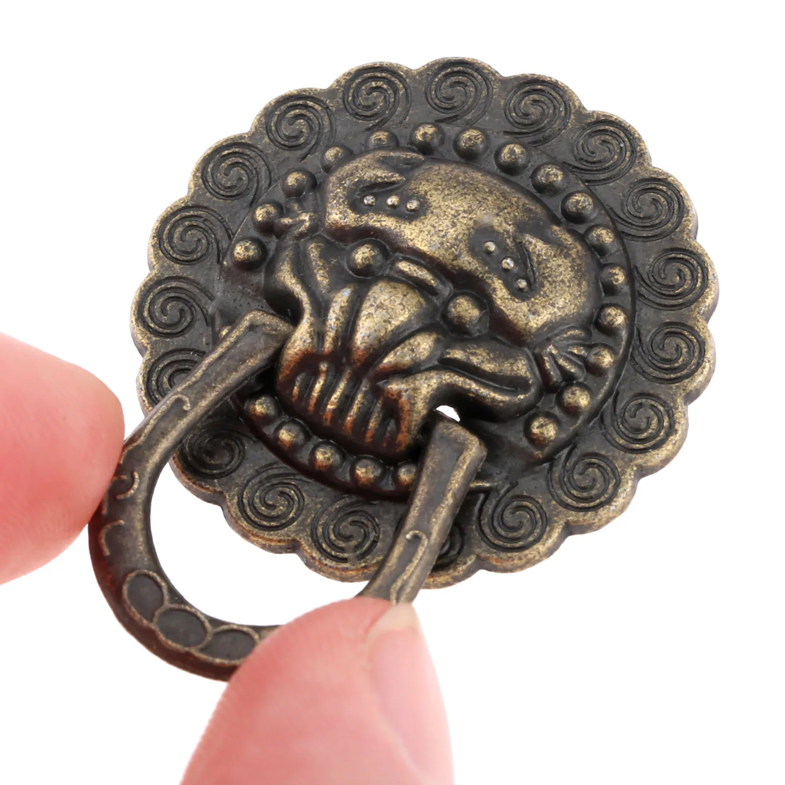 DRELD 10 шт. Античная бронзовая Львиная голова дверная ручка для мебели из