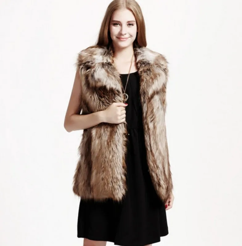 2019 искусственная зимняя женская куртка из искусственного меха жилет с отложным