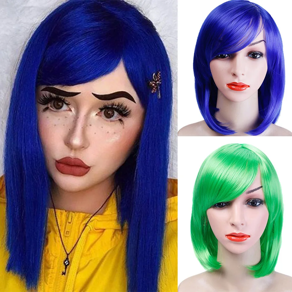 

HOUYAN HOUYAN cosplay female short straight hair synthetic wig blue purple party natural synthetic heat-resistant