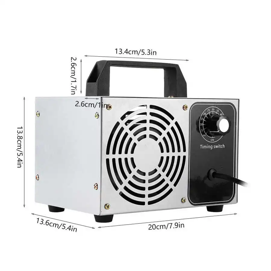 

10g Ozone Generator 220V Ozonator Air Purifier Home Formaldehyde Ord Removel Cleaner Sterilizer Timing Switch Ozonizador EU Plug