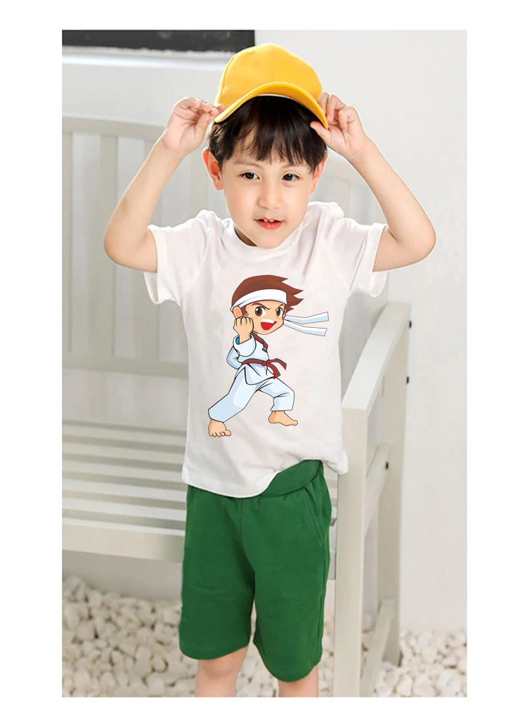 

Летние футболки для мальчиков и девочек вихревая детская одежда с таэквондо новые детские топы с эстетическим дизайном, забавная футболка ...