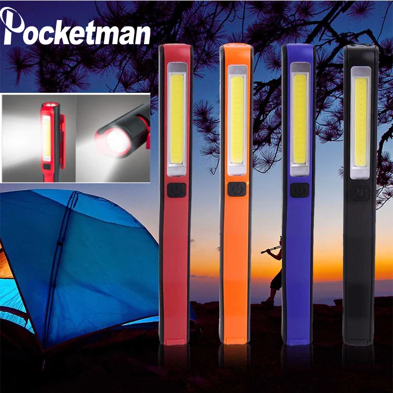 

USB Rechargeable LED Work Light Portable COB Flashlight Work Lamp Repair Light With Magnetic Tail Built-in 14550 Battery