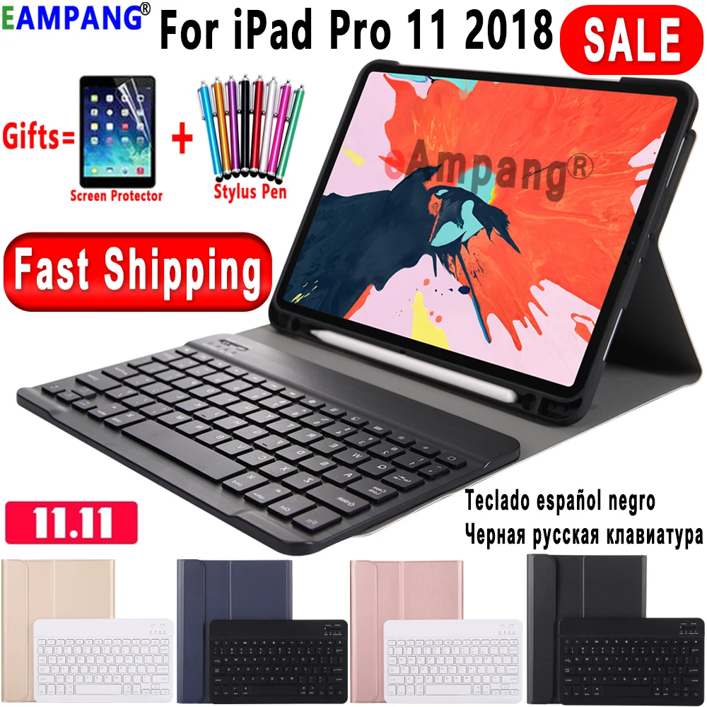 Чехол с клавиатурой для Apple iPad Pro 11, чехол a1989, A80, A2013, A1934, тонкий кожаный чехол, Bluetooth клавиатура с карандашом
