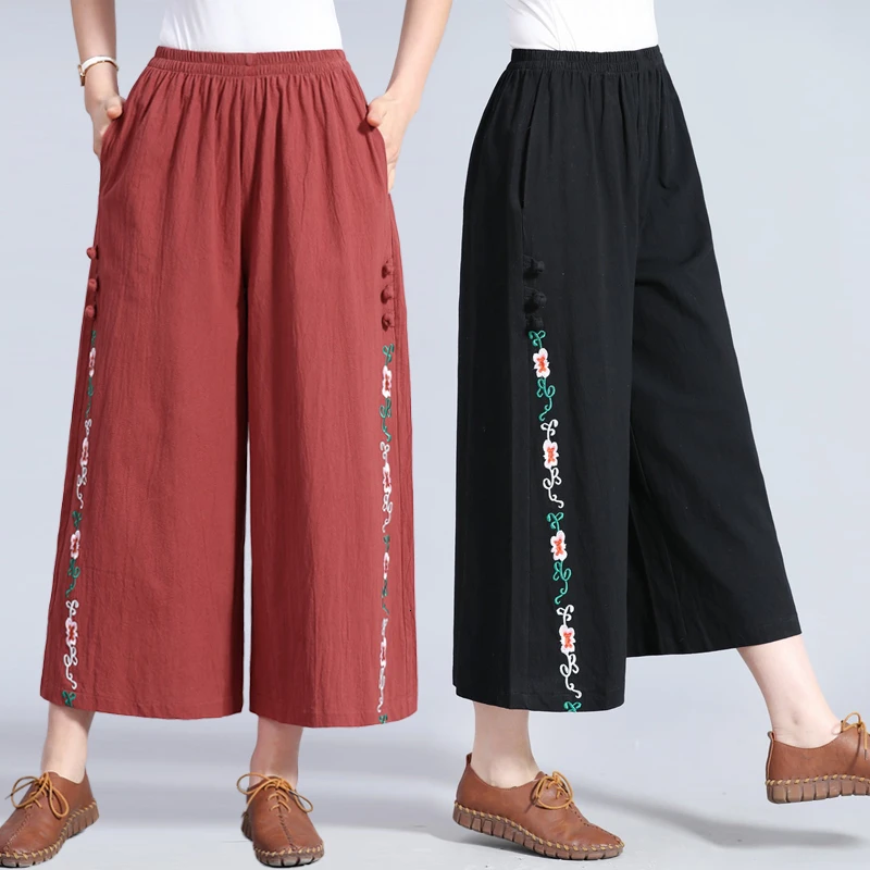 Новинка 2019 весенние женские широкие штаны с высокой талией Женские винтажные