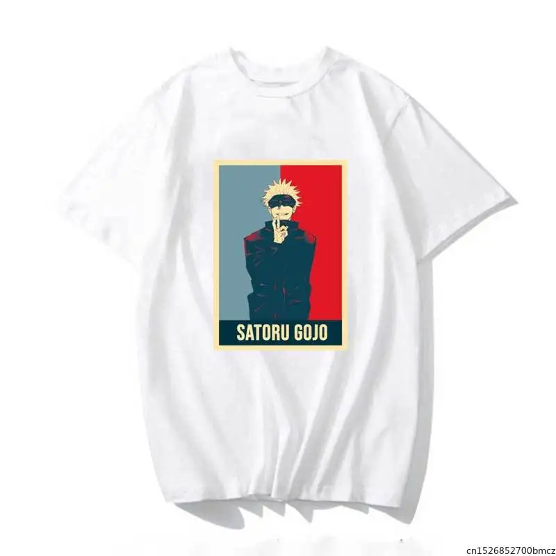 

Jujutsu Kaisen Satoru Gojo T Shirt Kawaii Tops Cartoon Karate Graphic Tees Harajuku Shirt