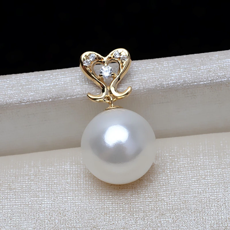 Heart Real AU750 18K Gold Pendant Mountings Findings Jewelry Settings Accessories Base Parts for Pearls Beads Stones