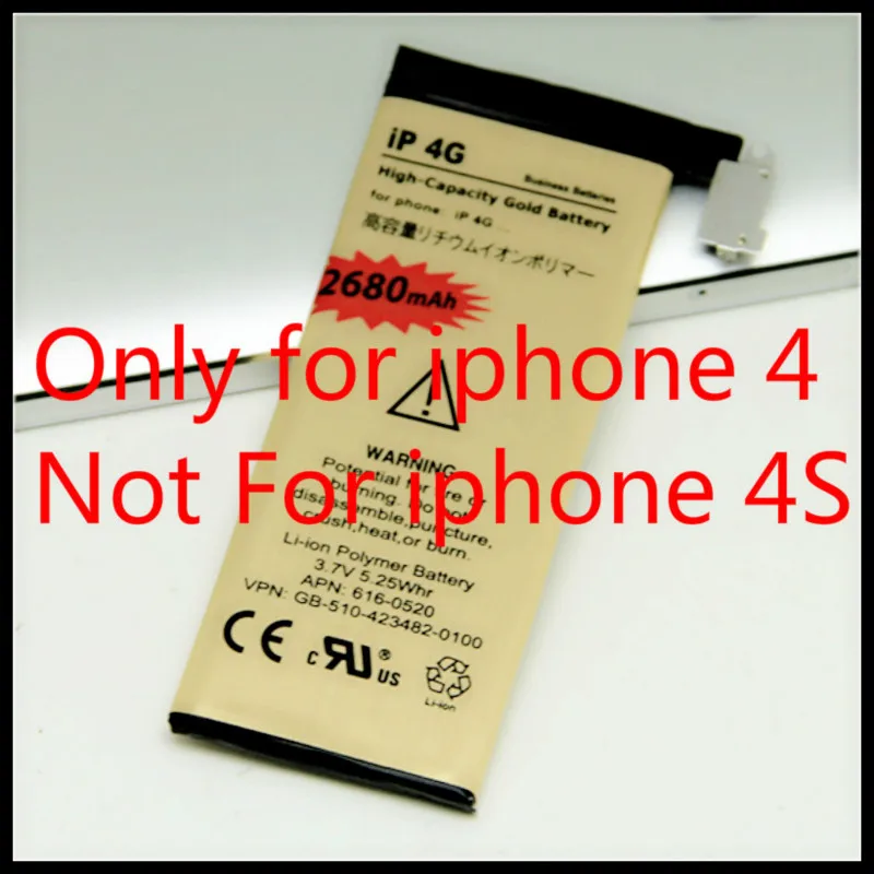 Оригинальная качественная батарея Zero-cycle высокой емкости для батареи iphone 4