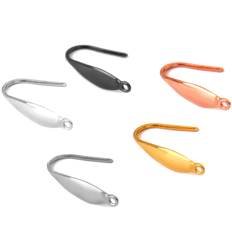 30pcs Stainless Steel Earring  Ear Wires Plating Gold Earring Hooks Charms Findings DIY Supplies for Jewelry Making Accessories