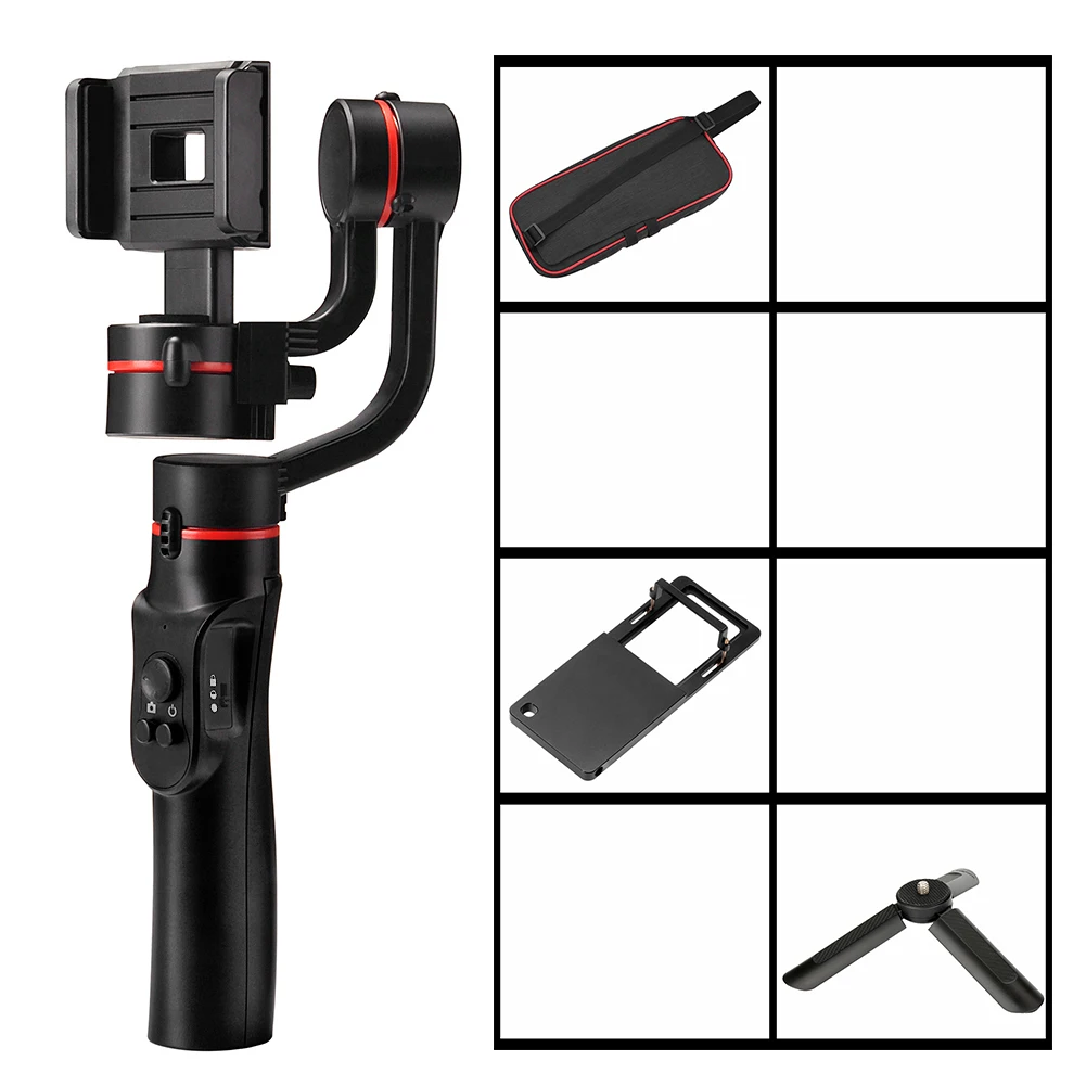 H2 Bundle2 3-осевой портативный смартфон Gimbal стабилизированный держатель для iPhone 11 Pro Xs Max Xr X 8 плюс samsung S9 S8 3 оси Zoom Action Камера - Цвет: H2 Bundle2