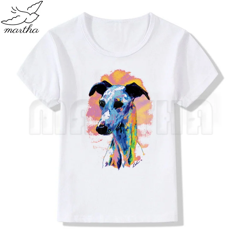 

Greyhound Dog Children Baby Boy Kids T Shirt Fashion Cartoon Short Sleeve White Clothes Funny Girls Tshirt Casual Tee Tops