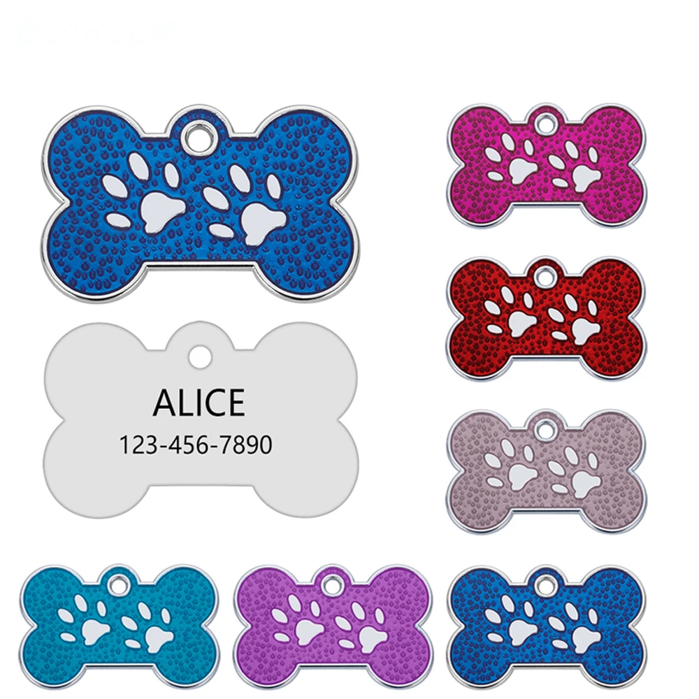 

Персонализированная идентификационная бирка для собак с защитой от потери на заказ, брелок для домашних животных, аксессуары для ошейника ...