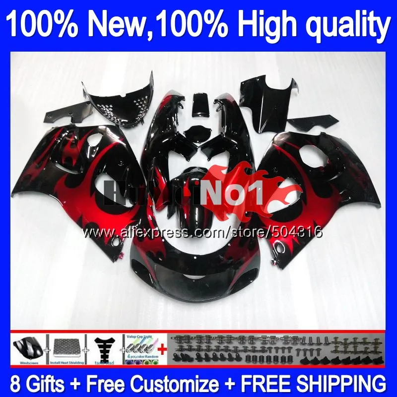 

Body For SUZUKI SRAD GSX-R600 1996 1997 1998 1999 2000 11MC.132 GSXR750 GSXR 750 600 GSXR600 96 97 98 99 00 Red flames Fairing