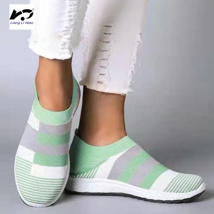 

New Women Sneakers Vulcanized Shoes Sock Sneakers Women Summer Slip On Flat Shoes Women Plus Size Loafers