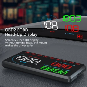 obdhud a9 head up display car obdii euobd windshield projector hud shift reminder water temp rpm fuel consumption speed alarm free global shipping
