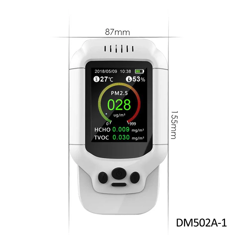 Портативный O3 монитор метр PM2.5/PM1.0/PM10/HCHO/TVOC Температура влажности AQI анализа