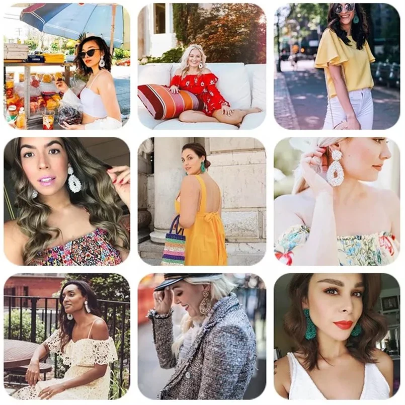 MANILAI Boho модные висячие серьги с бусинами для женщин ручная работа из бисера Висячие массивные серьги Ювелирные изделия Подарки