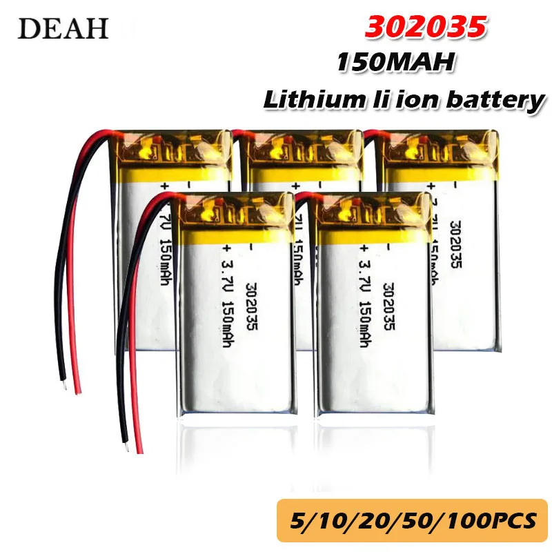 3 7 V 150mah 302035 032035 полимерный литий ионный Перезаряжаемые Батарея для Светодиодный