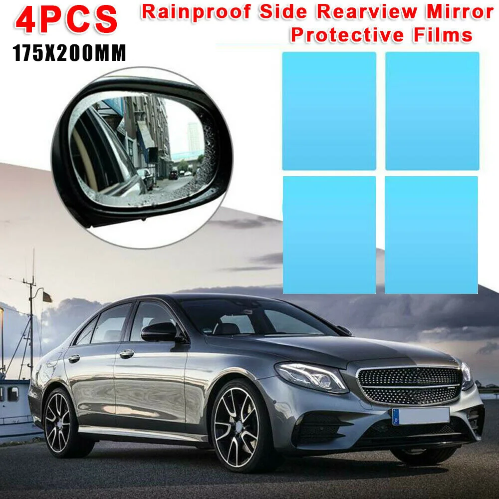 

Car Mirror Protection Film Rearview 175*200MM 4PCS Anti Fog Light Blue PET+Nano Coating