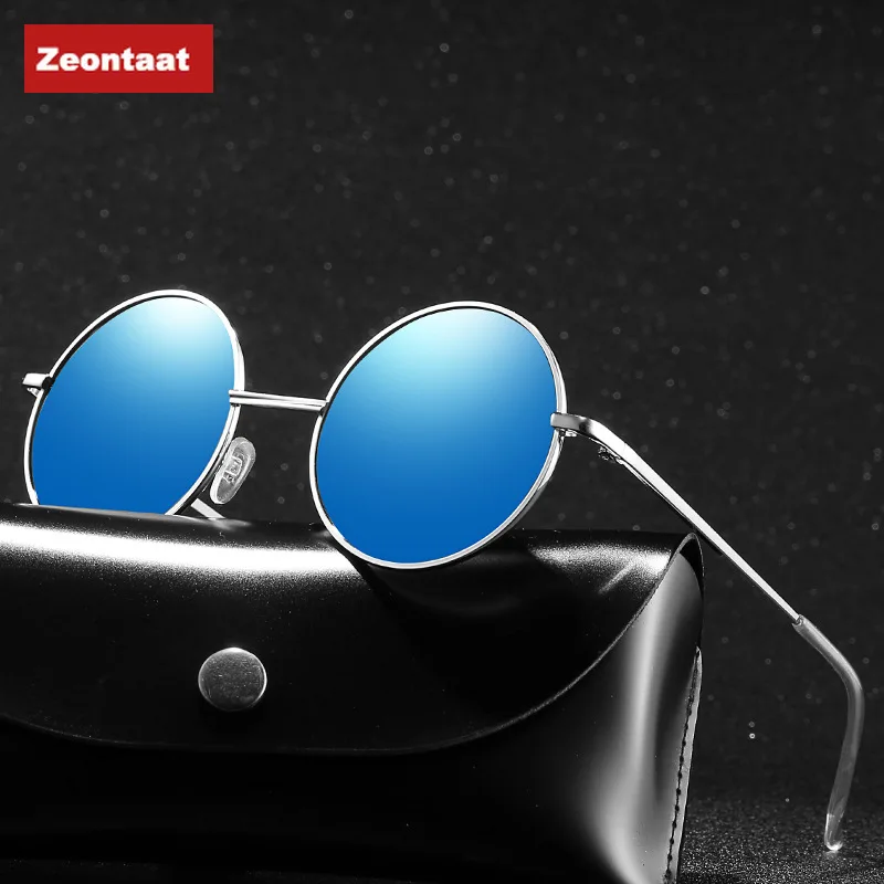 

Retro Classic Vintage Round Polarized Sunglasses Men Brand Designer Sun Glasses Women Metal Frame Black lens Eyewear