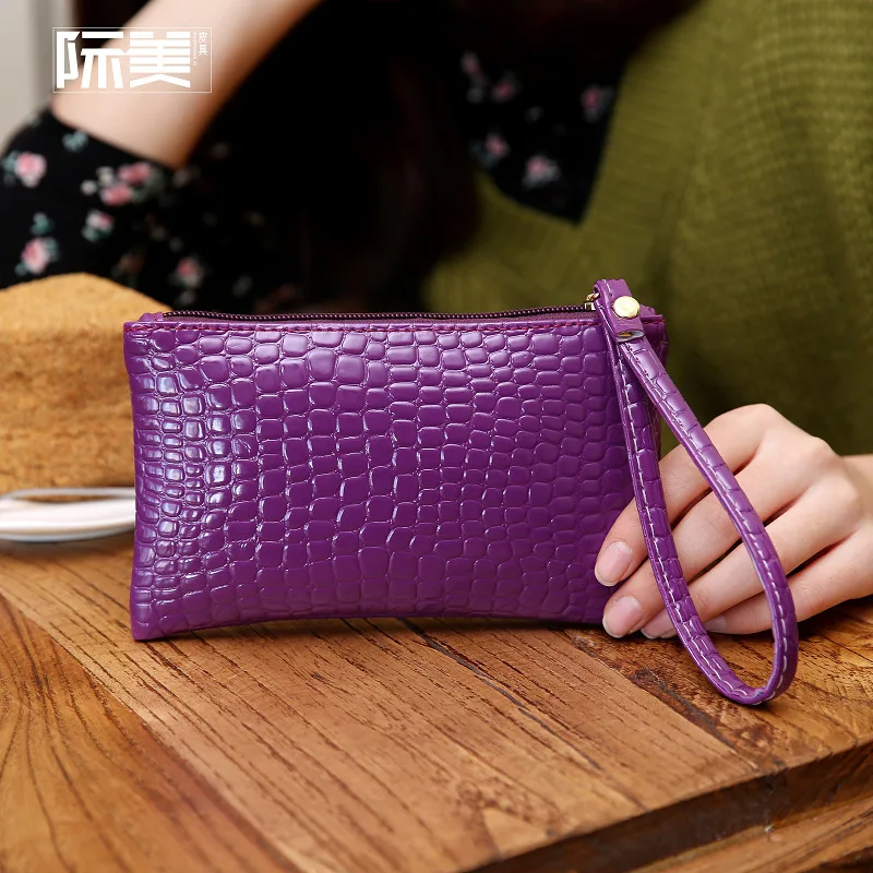 Женская сумка для мелочи ручная с имитацией крокодилового принта женская