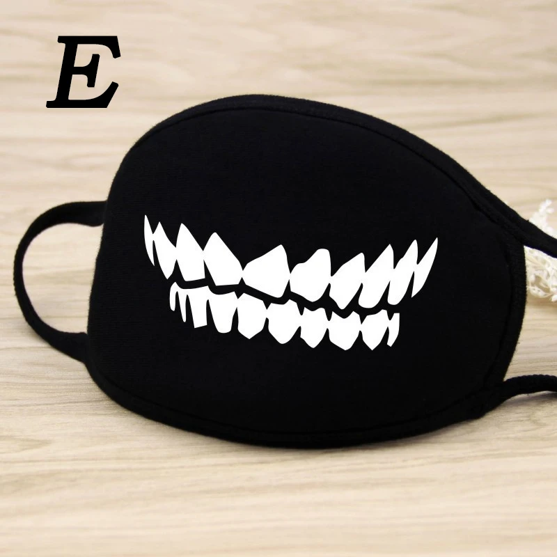 1 шт. модная черная хлопковая маска с утолщенным принтом медведя для носа зубов