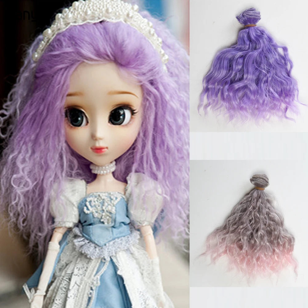 Новая мода 15 см и 25*100 DIY мини парик для куклы высокотемпературный материал