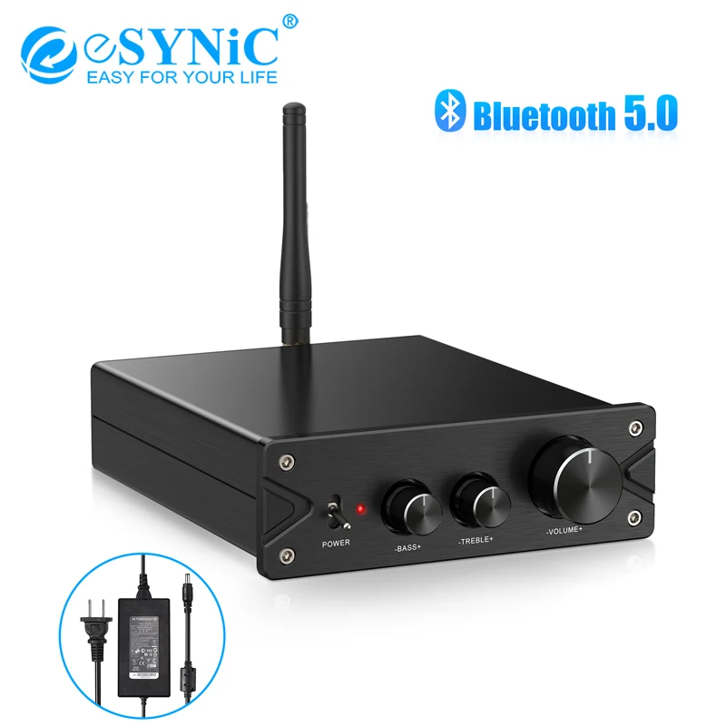 ESYNiC Bluetooth 5 0 стерео аудио усилитель 100 Вт + Hi Fi Класс D встроенный для домашних