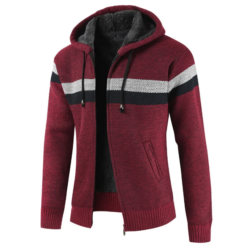 Мужской свитер 2019 Зимний толстый теплый кардиган с капюшоном Джемперы мужские