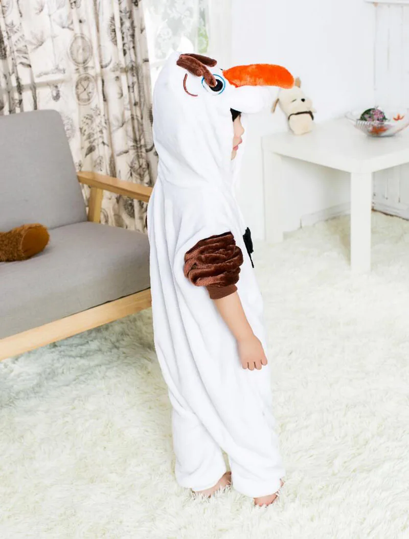 Пижама кигуруми детская фланелевая мягкий теплый комбинезон со снеговиком для