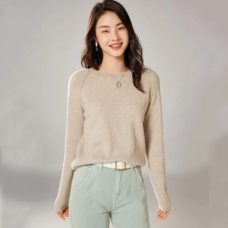 

Sweater Women 2021 New Arrival Pure Wool Winter Warm Basic Pullover Female Korean Casual Loose Retro Black Elegant Basic Tops