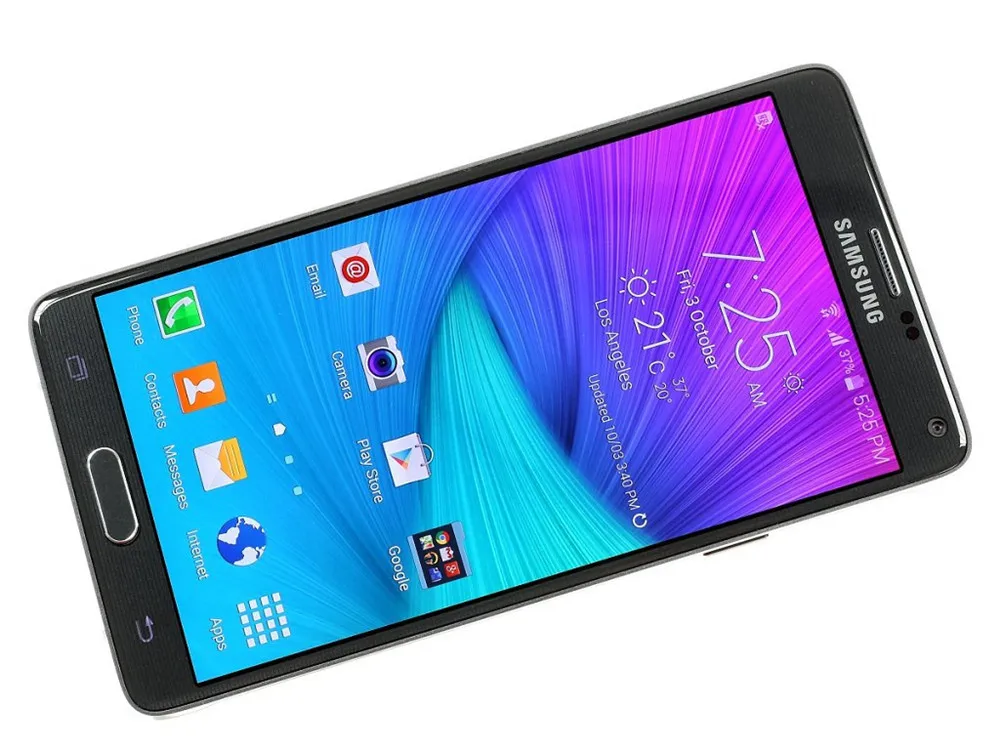 Разблокированный samsung Galaxy Note4 N910C четырехъядерный 5,7 дюймов 32 Гб Поддержка NFC с отпечатком пальца в мобильном телефоне