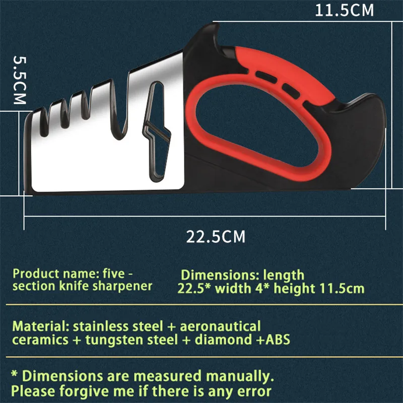 

5 in 1 Professional Knife Sharpening Machine Diamond Knife Sharpener New 5 Stages Scissors Kitchen Tools