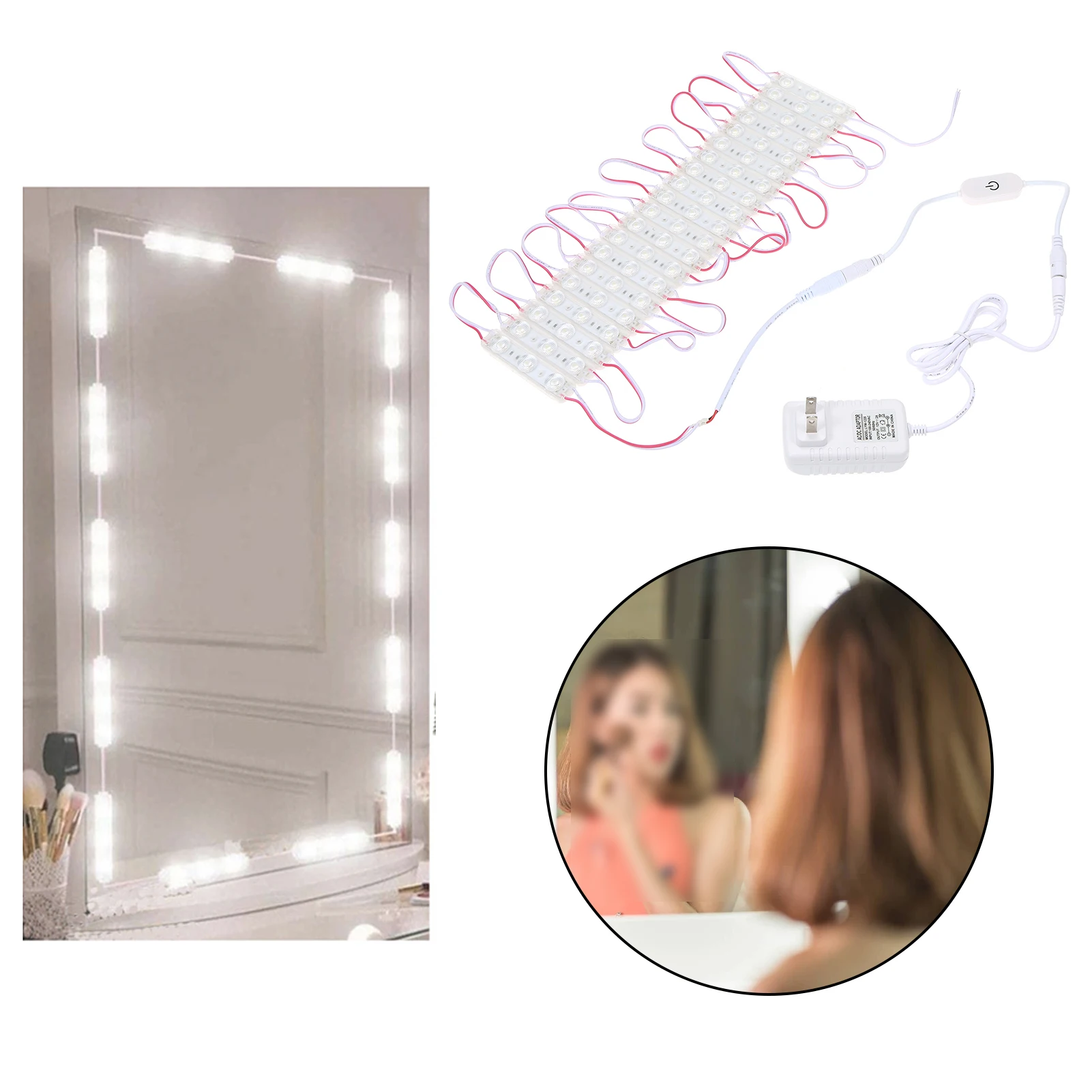 

Светодиодные передние светильники для зеркала для туалетного столика, светодиодсветодиодный лампа для макияжа «сделай сам», набор для мак...