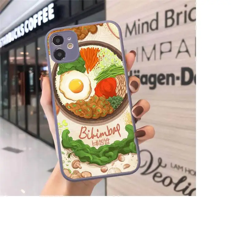 

Korean food Phone Cases Matte Transparent for iPhone 7 8 11 12 s mini pro X XS XR MAX Plus cover funda
