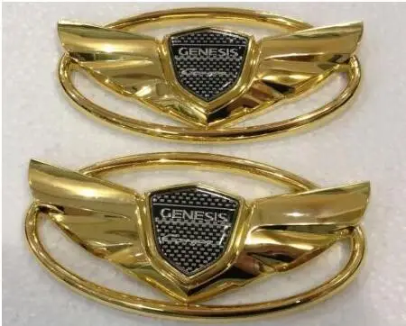 2pcs GODE Автомобили 3D стильные аксессуары хромированный значок наклейка на заднюю панель для Hyundai Genesis Coupe крыло автомобиля стикер - Цвет: 2pcs GODE