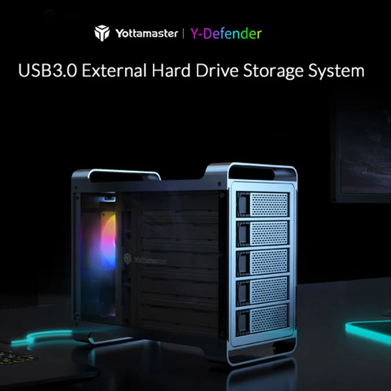 Корпус для внешнего жесткого диска Yottamaster DF5U3 5 отсеков 2 дюйма 3 SATA HDD SSD корпус макс