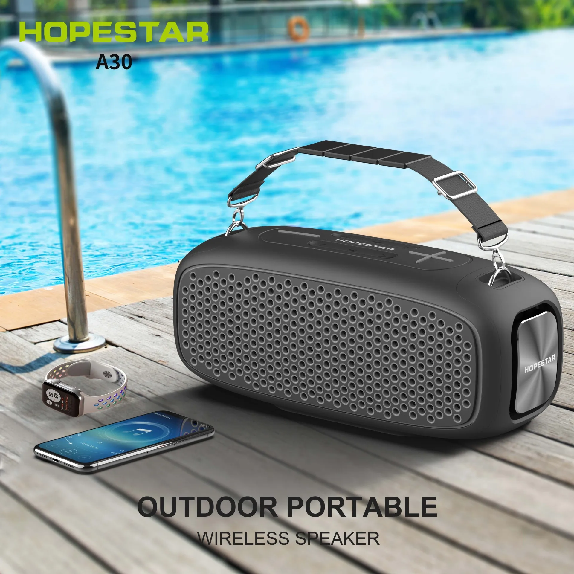 

HOPESTAR A30 High Power Portable Bluetooth Speaker Super Bass Column for Computer Speakers Subwoofer Music Center caixa de som