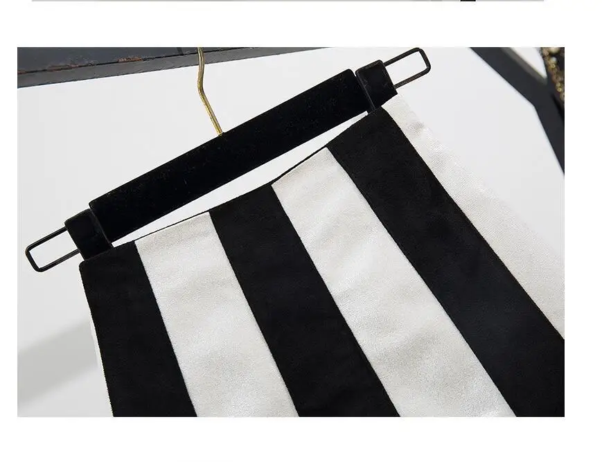 

ICHOIX Knitted sweater tops and skirt set Korean style sweet women 2 piece set casual striped A-line skirt 2 pcs winter outfits