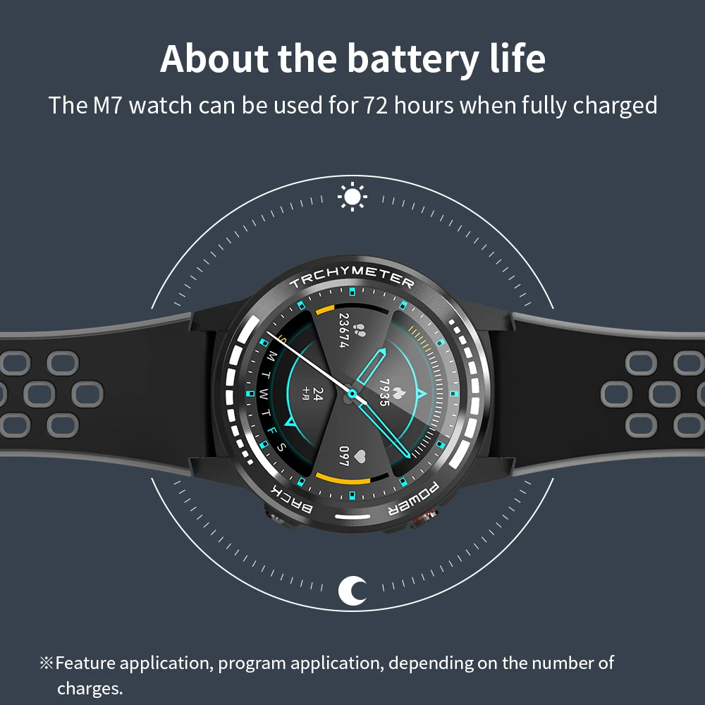 

2020 GPS M7 Smart watch men Bluetooth call 360mAh compass Barometer Geomagnetic induction Gyro Sport outdoor smartwatch