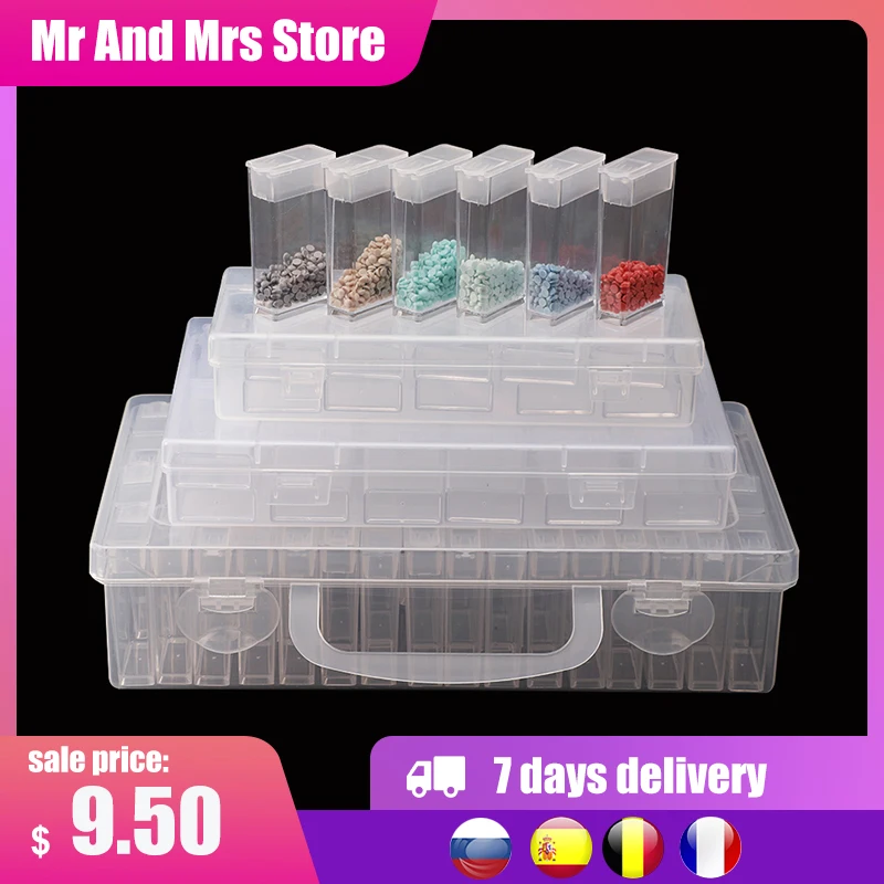 

Коробка для алмазной живописи стразы, ящик для хранения и вышивки крестиком, Аксессуары для инструментов, контейнер для бусин