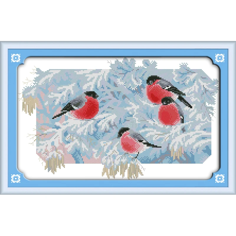 

Everlasting Love Cold Morning Chinese Cross Stitch Kits Ecological Cotton Stamped Printed 11CT DIY New Year Decorations For Home