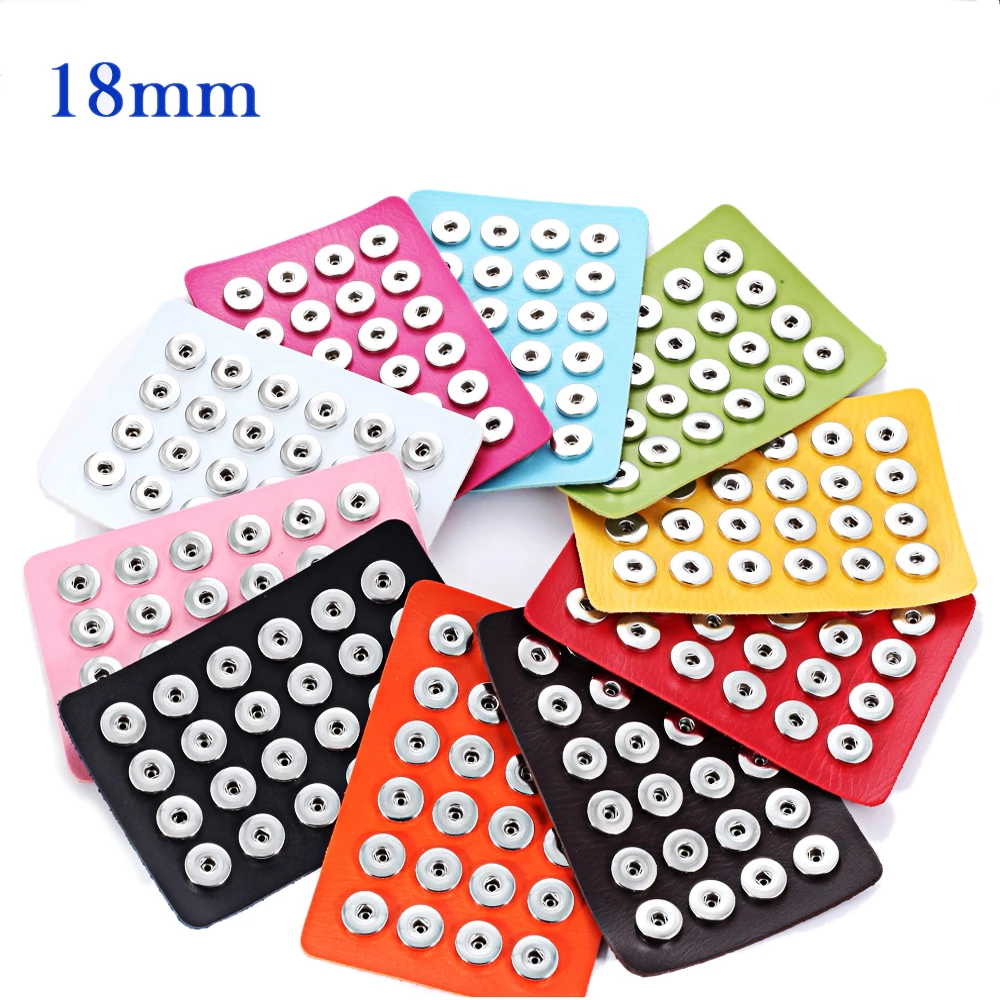 

12MM & 18MM Snap Button Jewelry Black Leather Snap Display for 24pcs Snap Buttons Jewelry Display Soft Displays Holder XH791