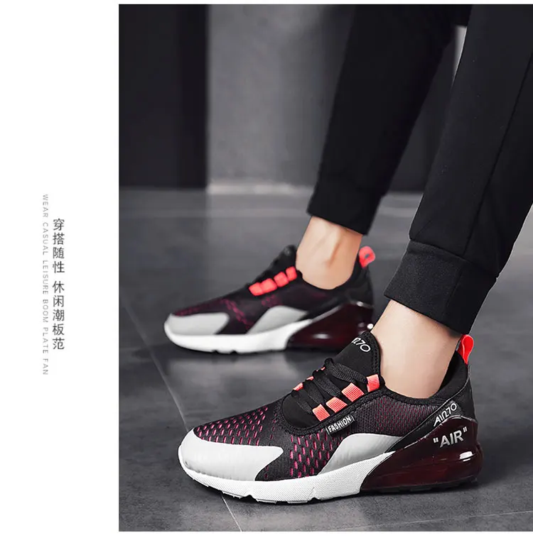 Кроссовки мужские Flyknit кроссовки Мужские дышащие 270 воздушные подушки спортивная обувь Нескользящая Мужская Спортивная обувь мужские chaussure homme